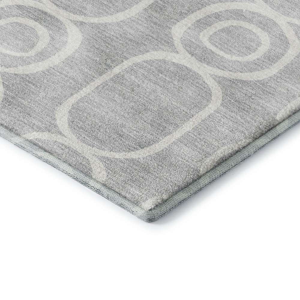 Luxury Washable Indoor/Outdoor The Reserve Silver 2'6" x 3'10" Rug. Picture 2