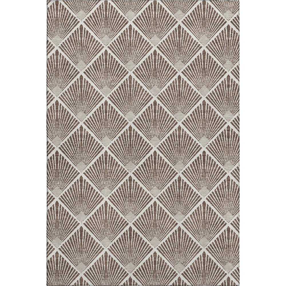 Luxury Washable Indoor/Outdoor The Reserve Brown 5' x 7'6" Rug. Picture 1