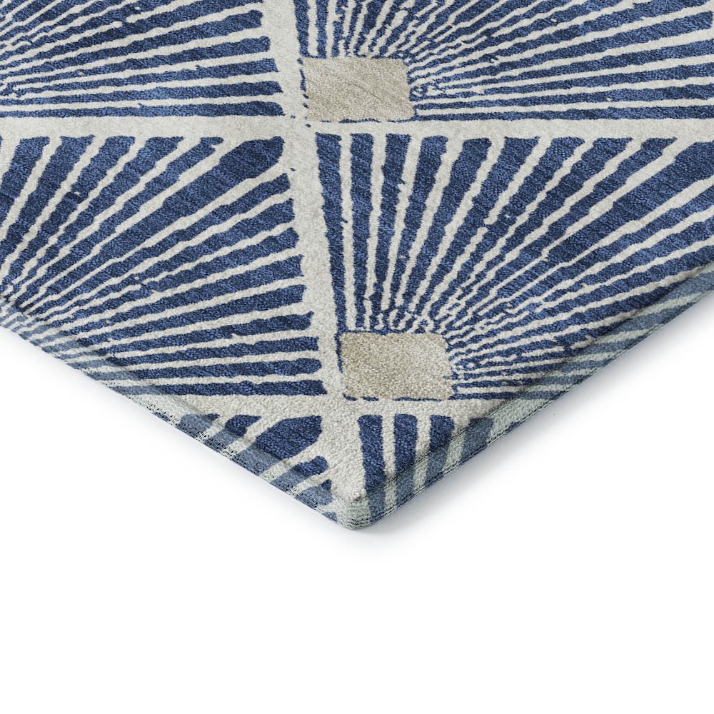 Luxury Washable Indoor/Outdoor The Reserve Navy 2'6" x 3'10" Rug. Picture 2