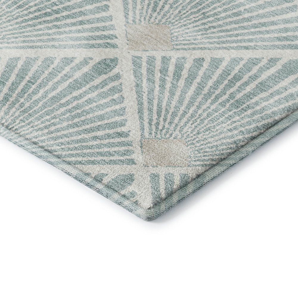 Luxury Washable Indoor/Outdoor The Reserve Seafoam 2'6" x 3'10" Rug. Picture 2