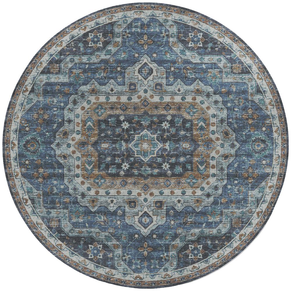Tuscany TU4 Blue 6' x 6' Rug. Picture 1