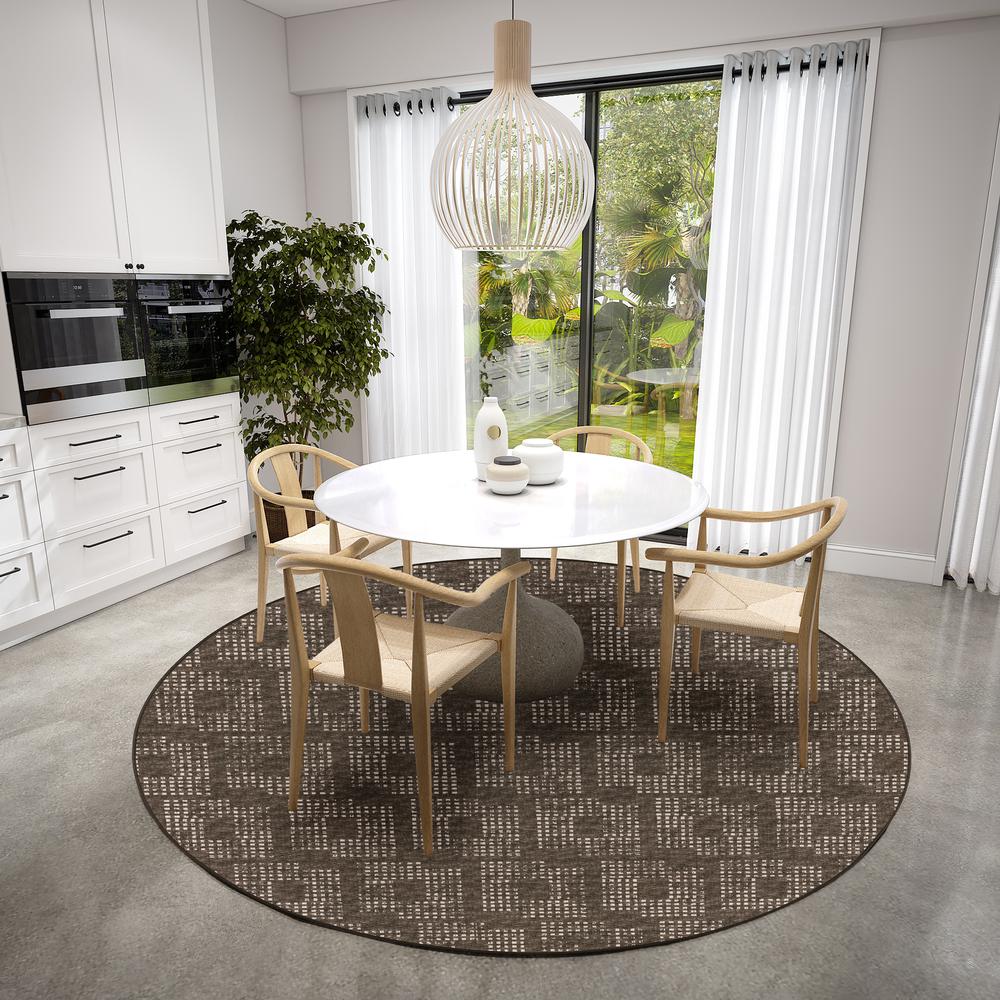 Delano DA1 Chocolate 6' x 6' Round Rug. Picture 2