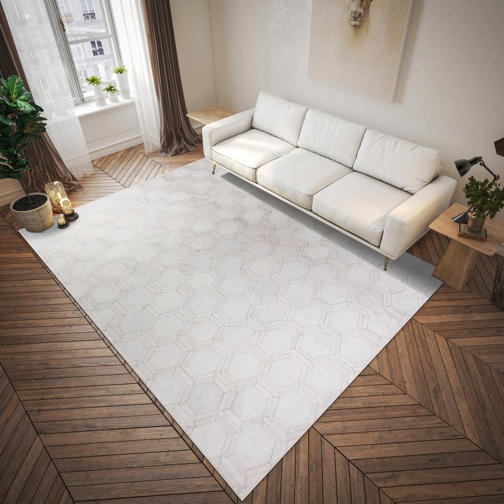 Laredo Ivory Animal Patchwork 3' x 5' Area Rug Ivory ALR31. Picture 1