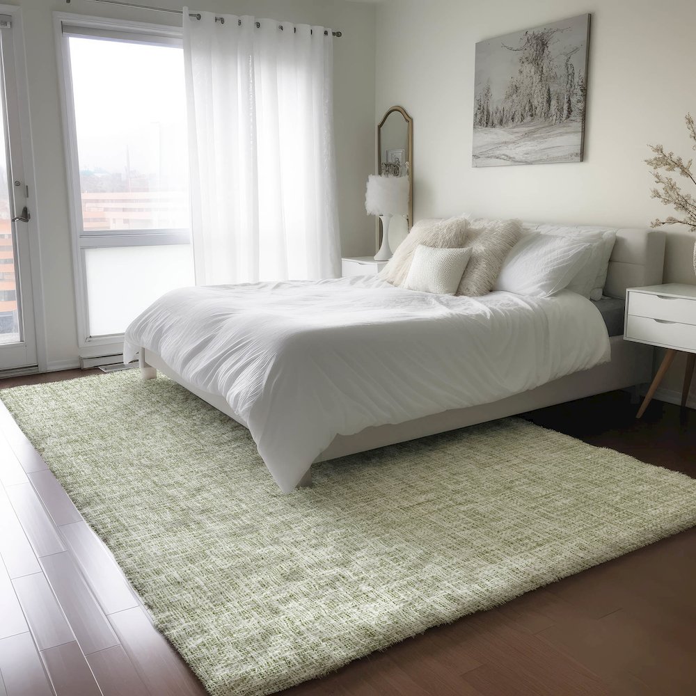 Luxury Washable Voyage VY1 Green 5' x 7'6" Rug. Picture 5