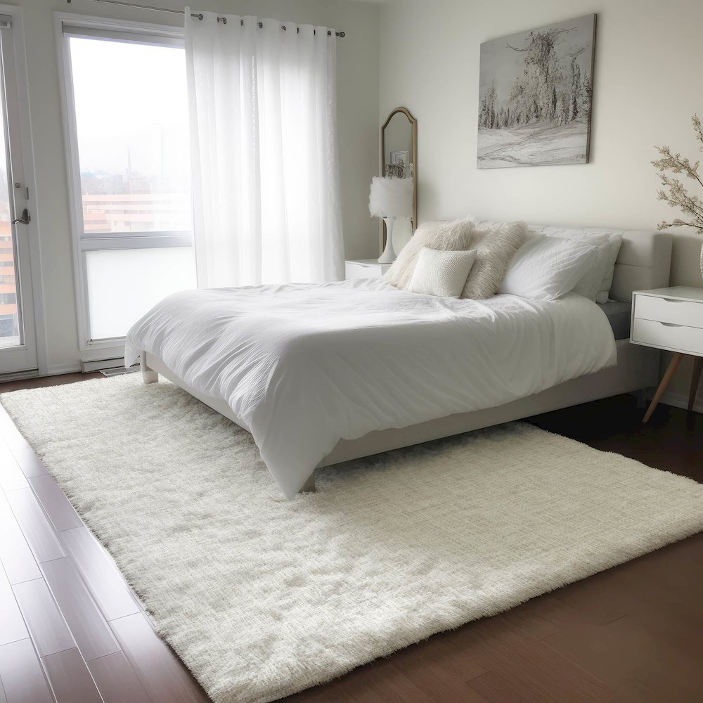 Luxury Washable Voyage VY1 Ivory 5' x 7'6" Rug. Picture 5
