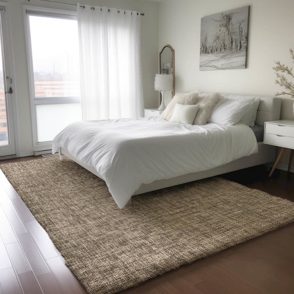 Luxury Washable Voyage VY1 Brown 5' x 7'6" Rug. Picture 5