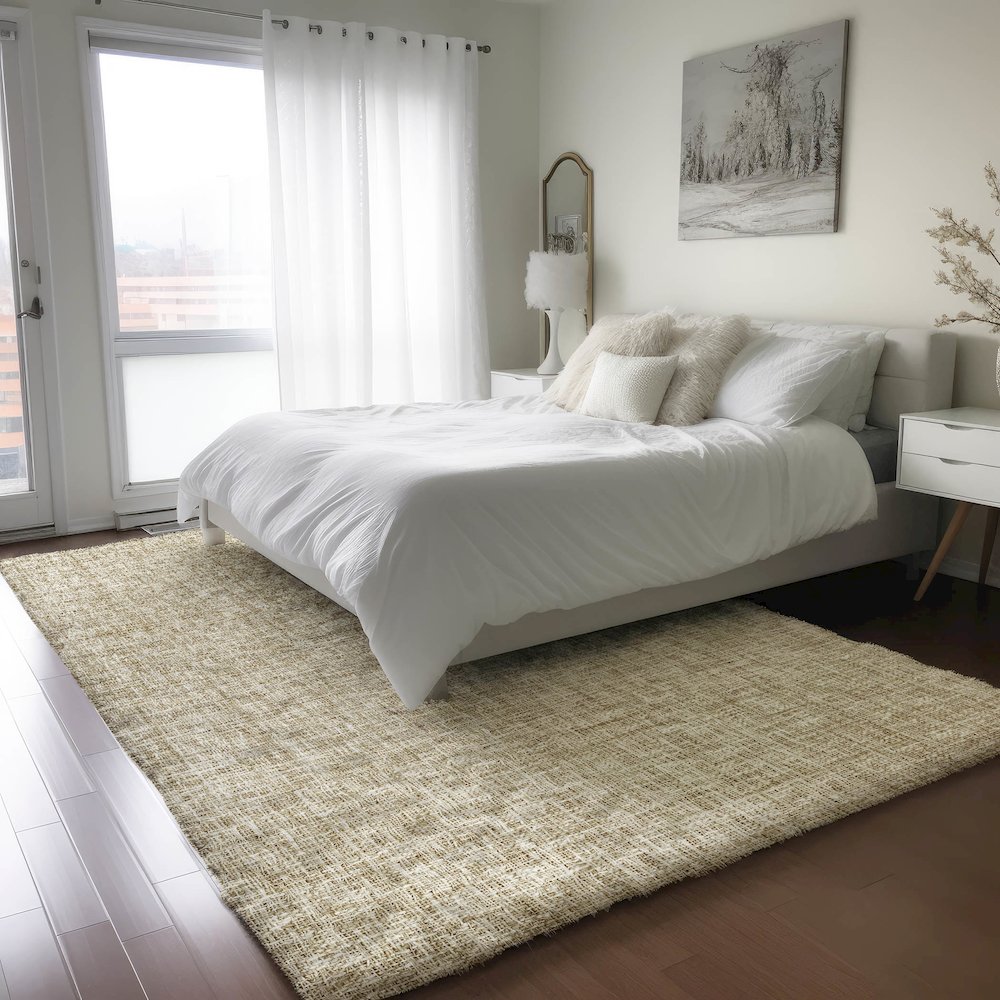 Luxury Washable Voyage VY1 Gold 5' x 7'6" Rug. Picture 5
