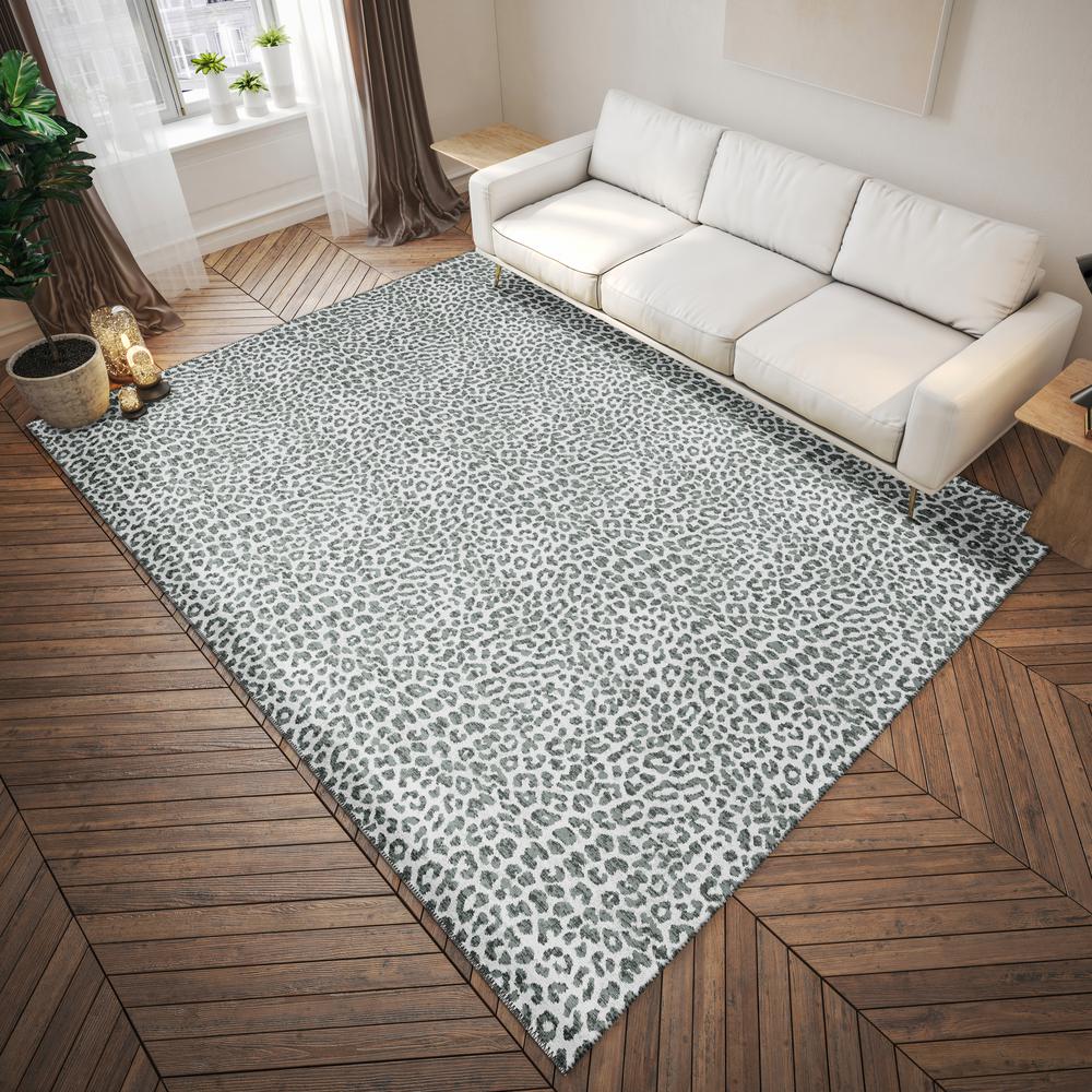 Safari Grey Animal Animal Print 3' x 5' Area Rug Grey ASF32. Picture 1