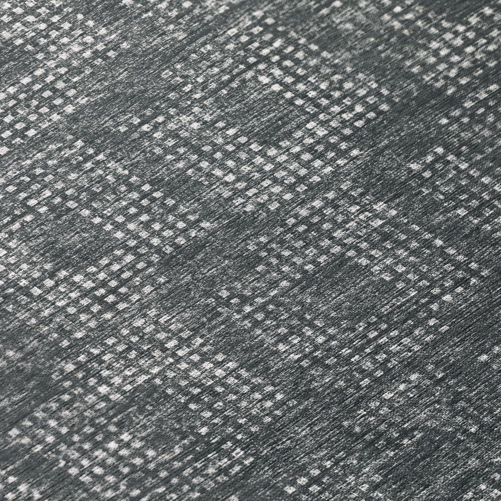 Eleanor Black Contemporary Geometric 10' x 14' Area Rug Black AER31. Picture 5