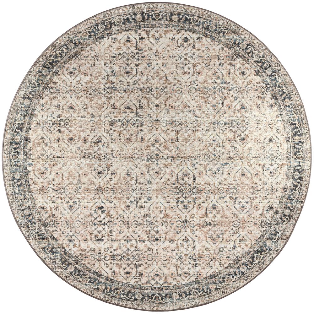 Jericho JC10 Taupe 6' x 6' Round Rug. Picture 1
