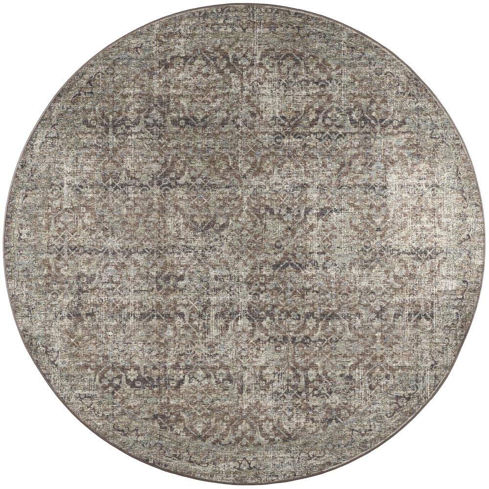 Jericho JC10 Mushroom 6' x 6' Round Rug. Picture 1