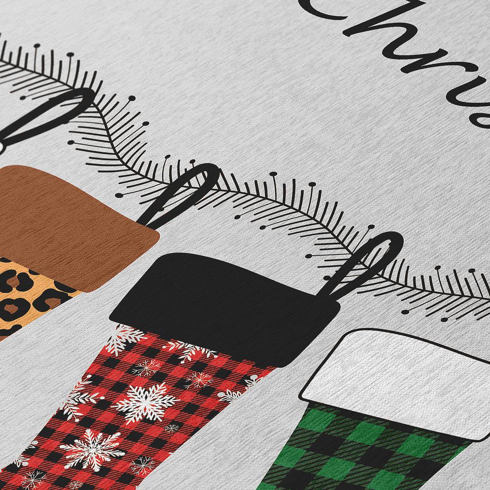 Indoor/Outdoor Cozy Winter ACW35 Gray Washable 30" x 46" Rug. Picture 7