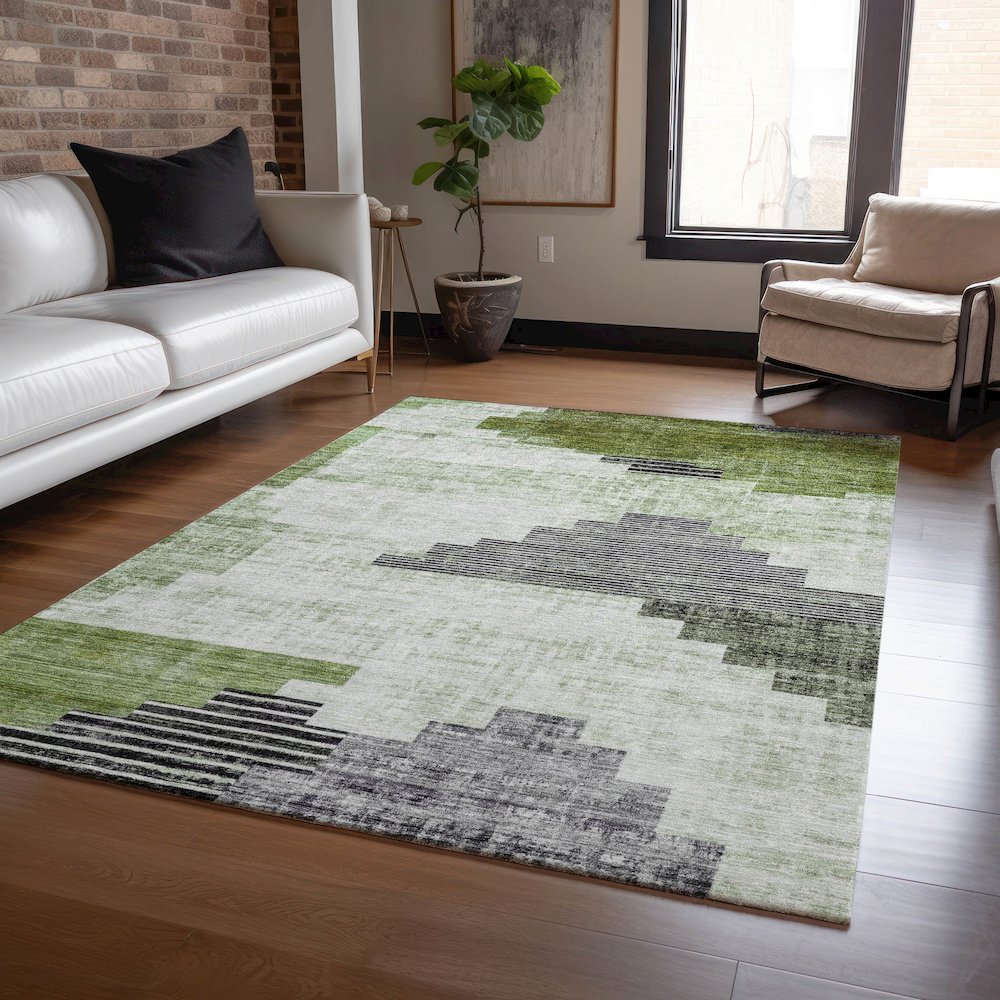 Machine Washable Indoor/Outdoor Chantille Fern 8' x 10' Rug. Picture 5