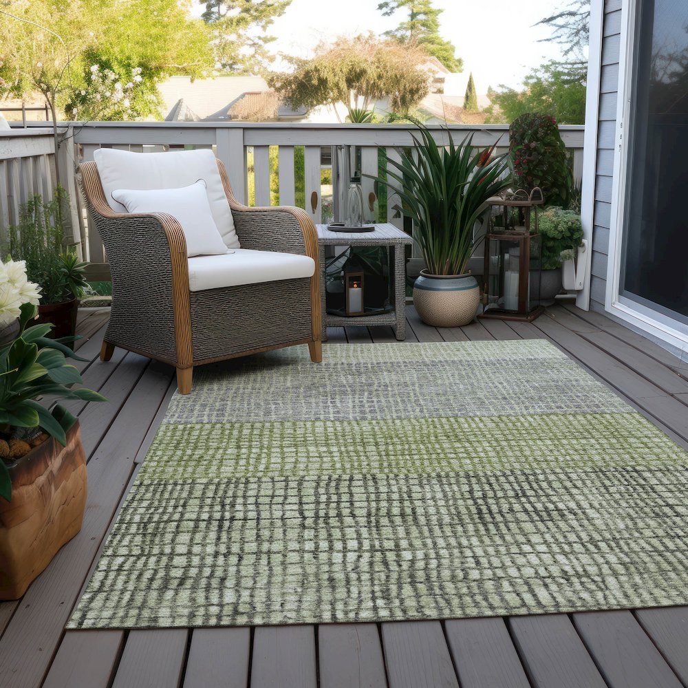 Machine Washable Indoor/Outdoor Chantille Aloe 8' x 10' Rug. Picture 8