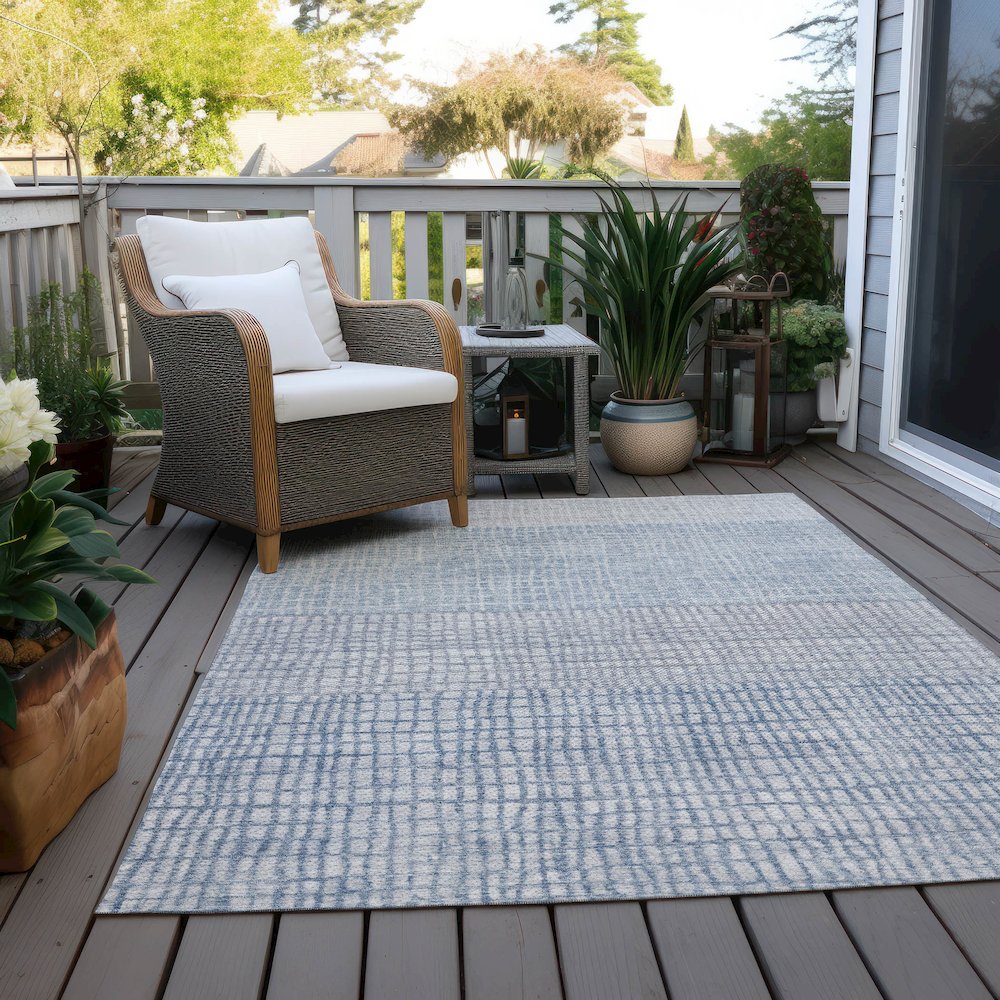 Machine Washable Indoor/Outdoor Chantille Sky 8' x 10' Rug. Picture 8