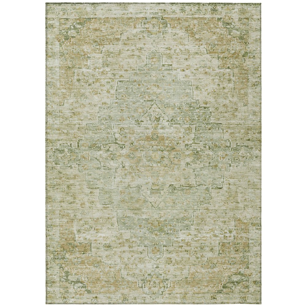 Machine Washable Indoor/Outdoor Chantille Sage 8' x 10' Rug. Picture 1