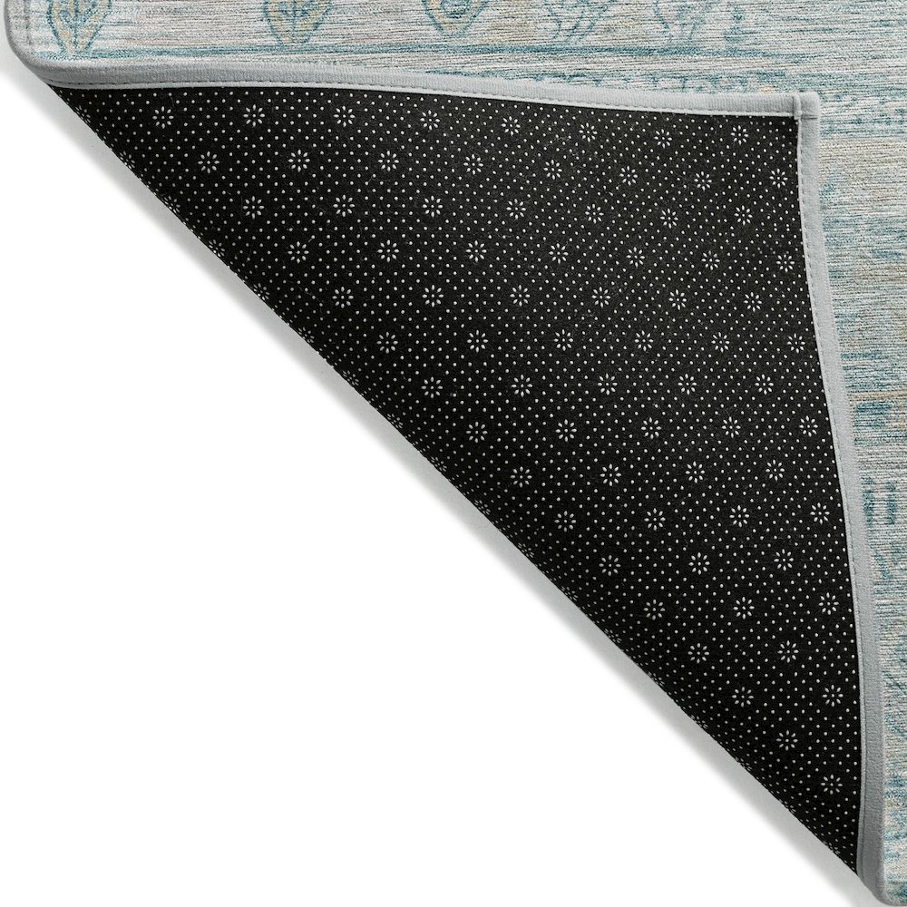 Machine Washable Indoor/Outdoor Chantille Teal 3' x 5' Rug. Picture 2