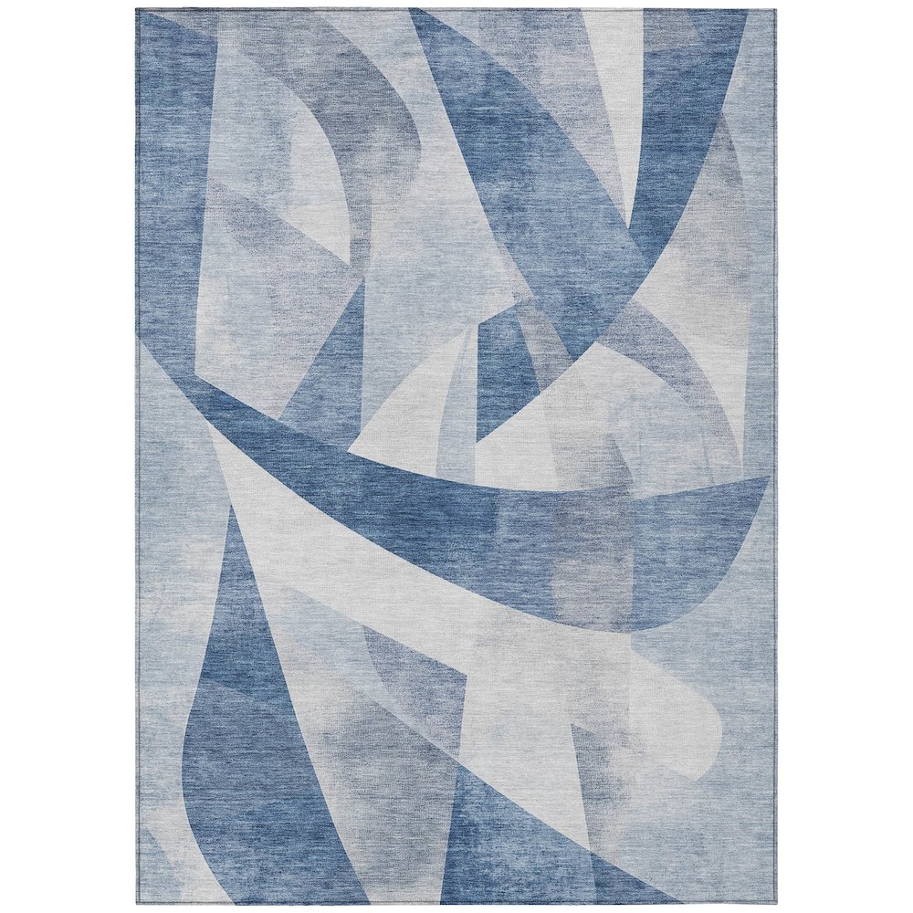Machine Washable Indoor/Outdoor Chantille Denim 8' x 10' Rug. Picture 1