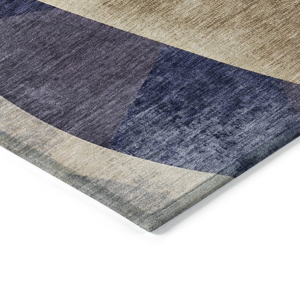 Machine Washable Indoor/Outdoor Chantille Navy 3' x 5' Rug. Picture 3