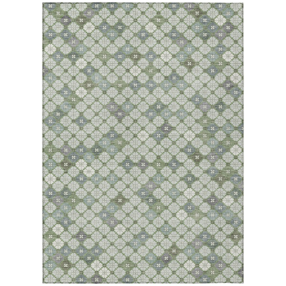 Machine Washable Indoor/Outdoor Chantille Mint 8' x 10' Rug. Picture 1