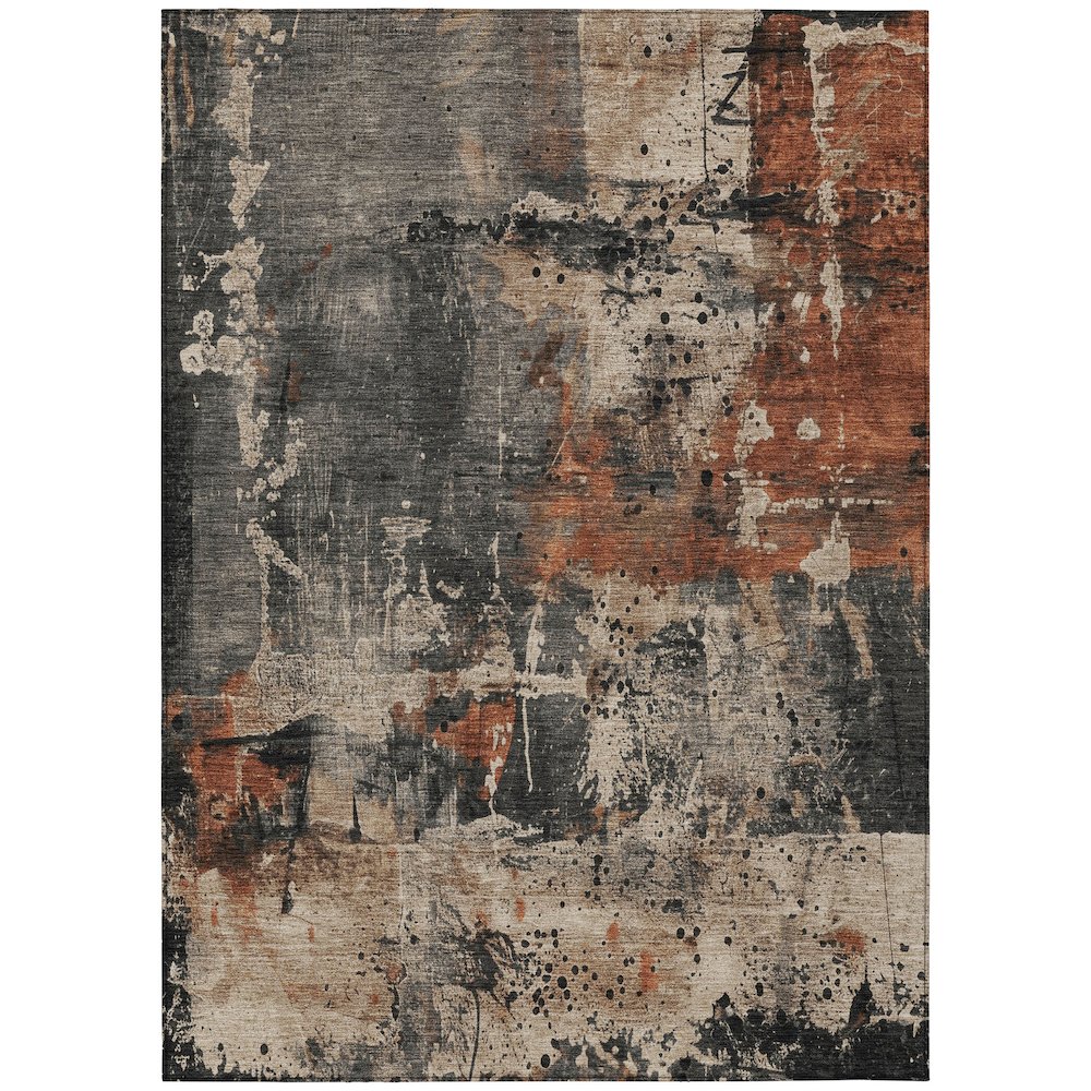 Machine Washable Indoor/Outdoor Chantille Taupe 8' x 10' Rug. Picture 1