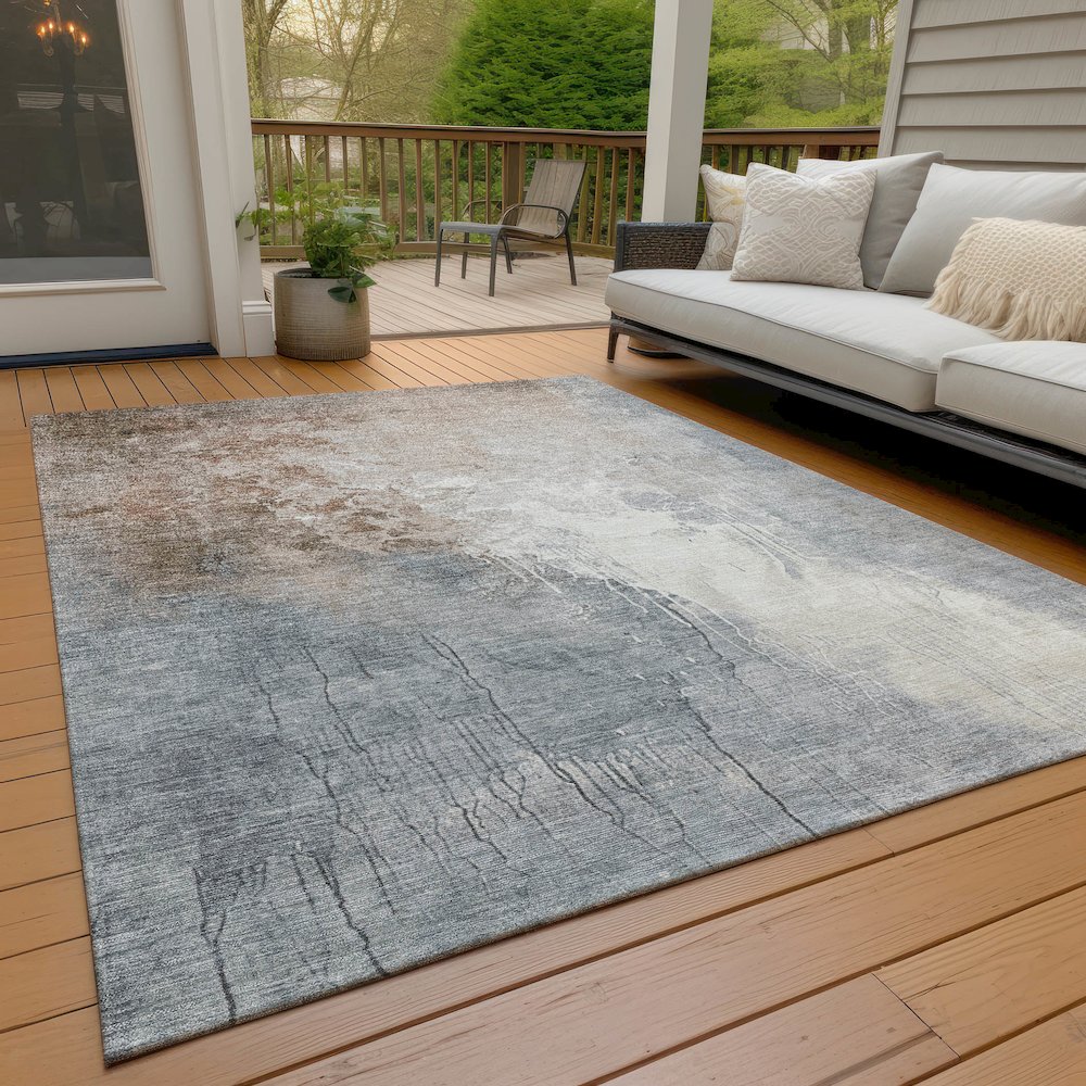 Machine Washable Indoor/Outdoor Chantille Paprika 8' x 10' Rug. Picture 8