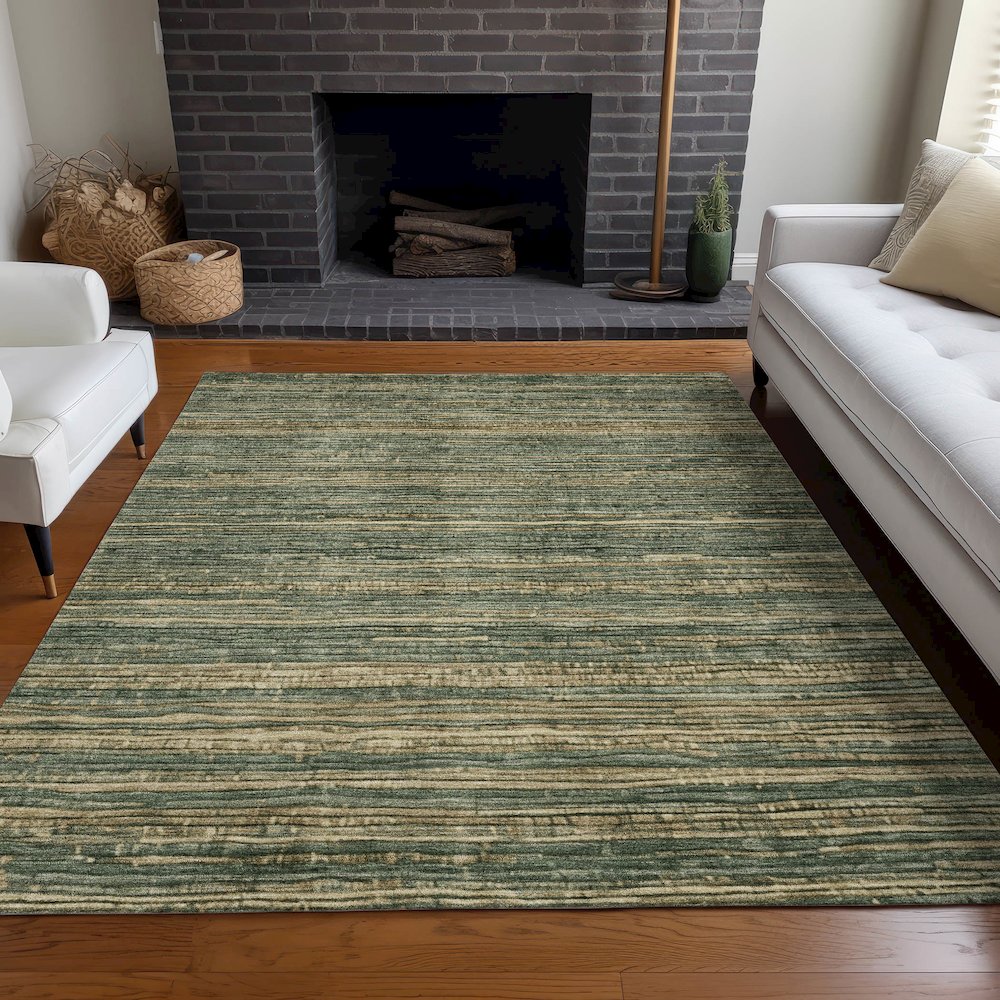Machine Washable Indoor/Outdoor Chantille Fern 8' x 10' Rug. Picture 6