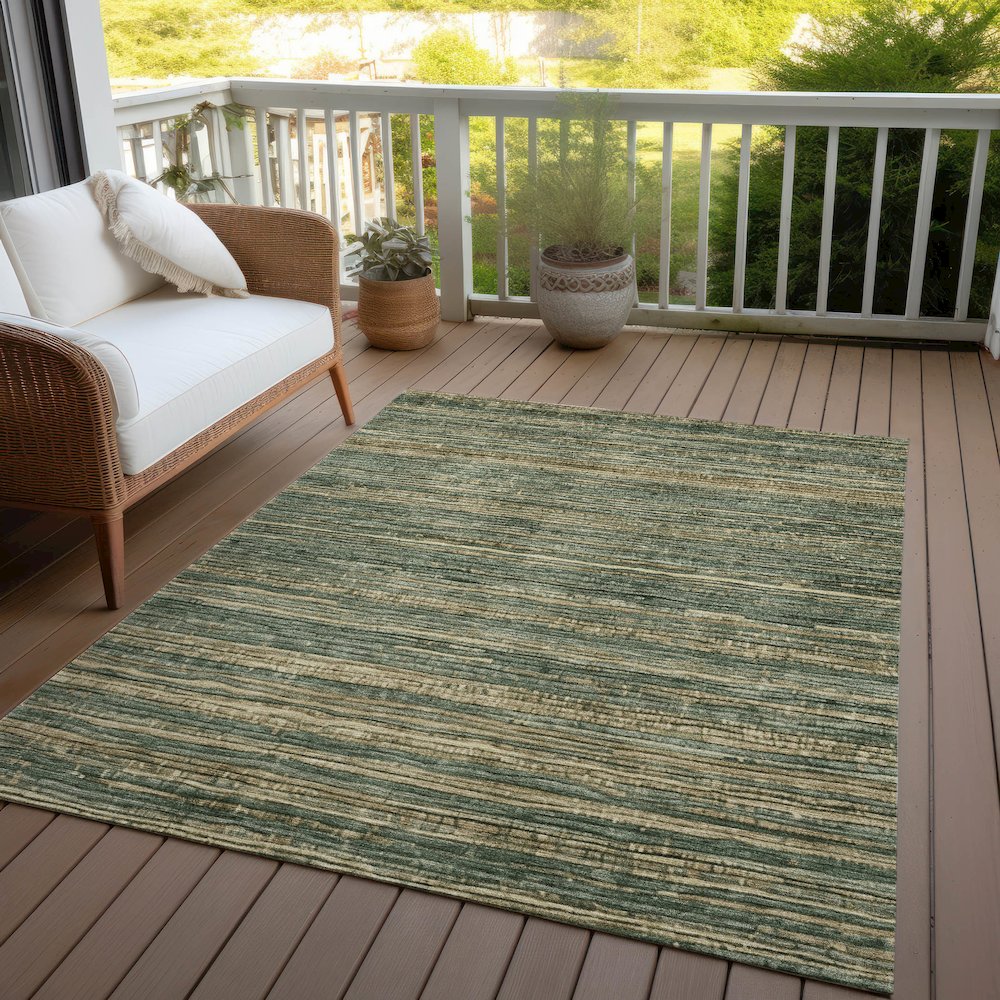 Machine Washable Indoor/Outdoor Chantille Fern 8' x 10' Rug. Picture 7