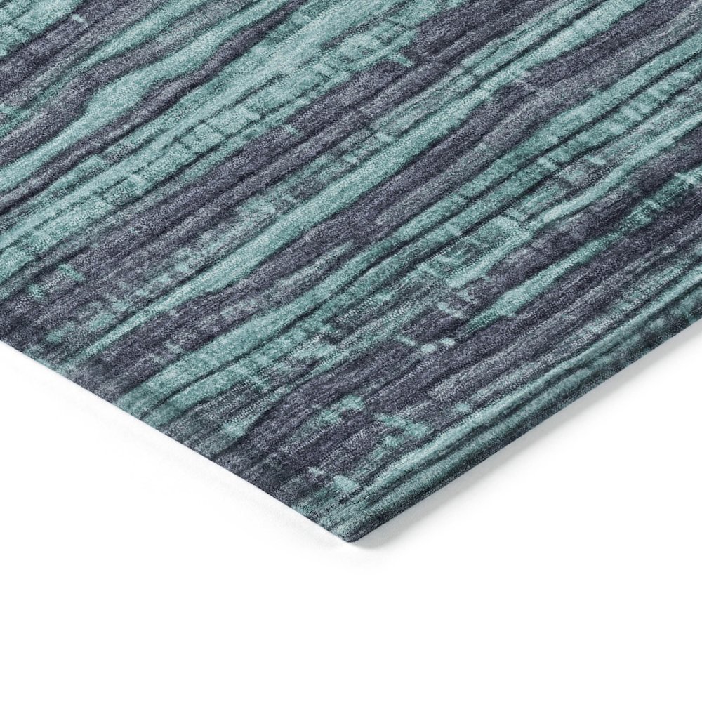 Machine Washable Indoor/Outdoor Chantille Teal 3' x 5' Rug. Picture 3