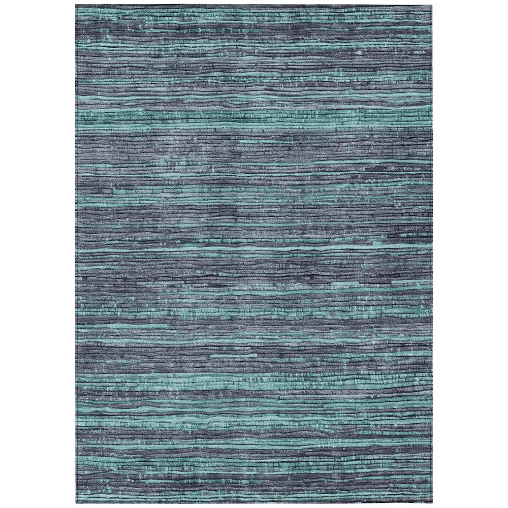 Machine Washable Indoor/Outdoor Chantille Teal 8' x 10' Rug. Picture 1