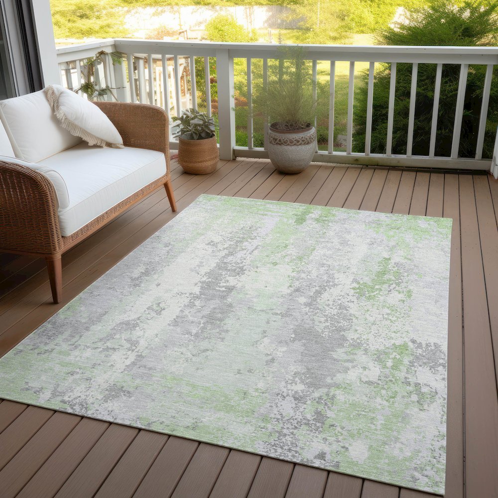 Machine Washable Indoor/Outdoor Chantille Aloe 8' x 10' Rug. Picture 7