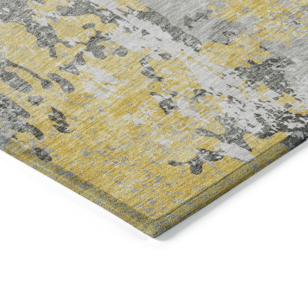 Machine Washable Indoor/Outdoor Chantille Yellow 3' x 5' Rug. Picture 3