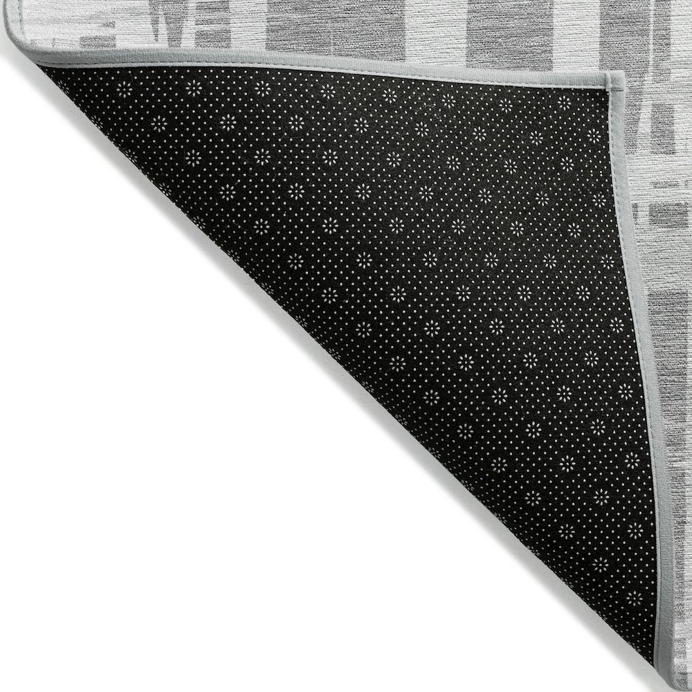 Machine Washable Indoor/Outdoor Chantille Gray 3' x 5' Rug. Picture 2