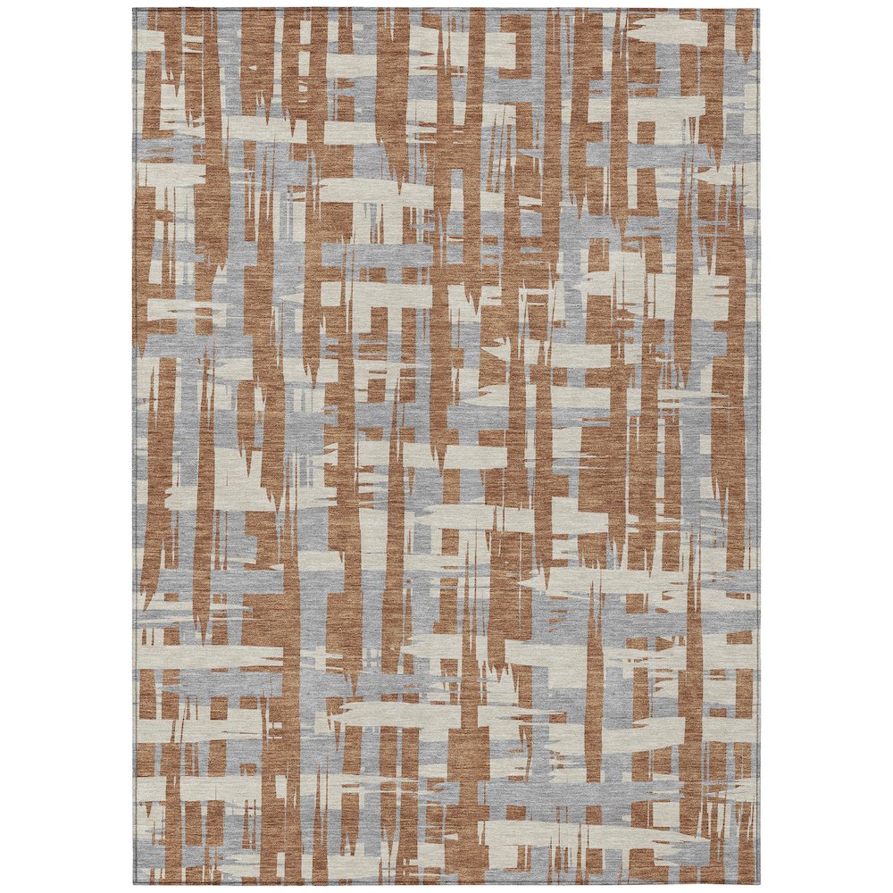 Machine Washable Indoor/Outdoor Chantille Paprika 8' x 10' Rug. Picture 1