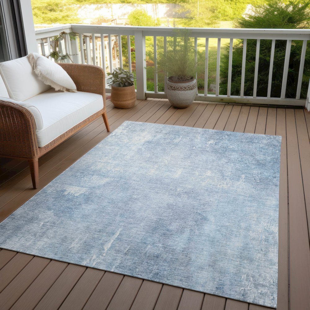 Machine Washable Indoor/Outdoor Chantille Sky 8' x 10' Rug. Picture 7