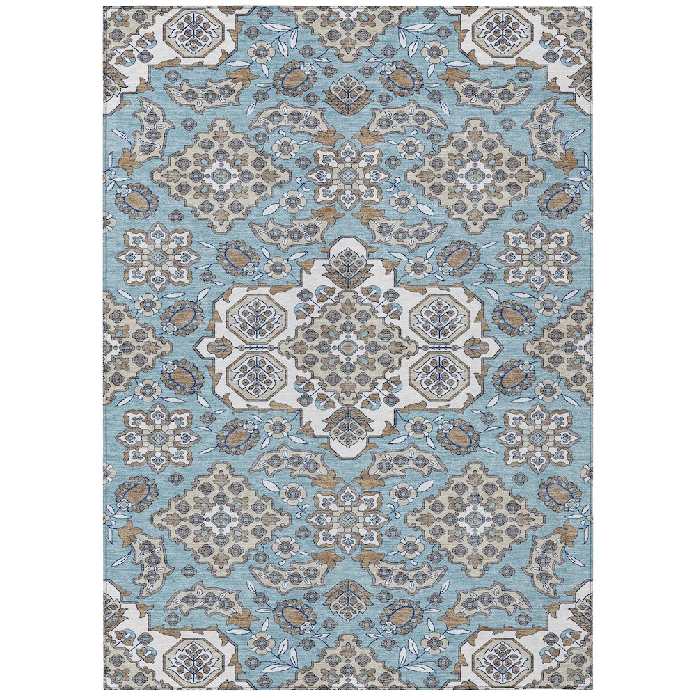 Machine Washable Indoor/Outdoor Chantille Sky 8' x 10' Rug. Picture 1