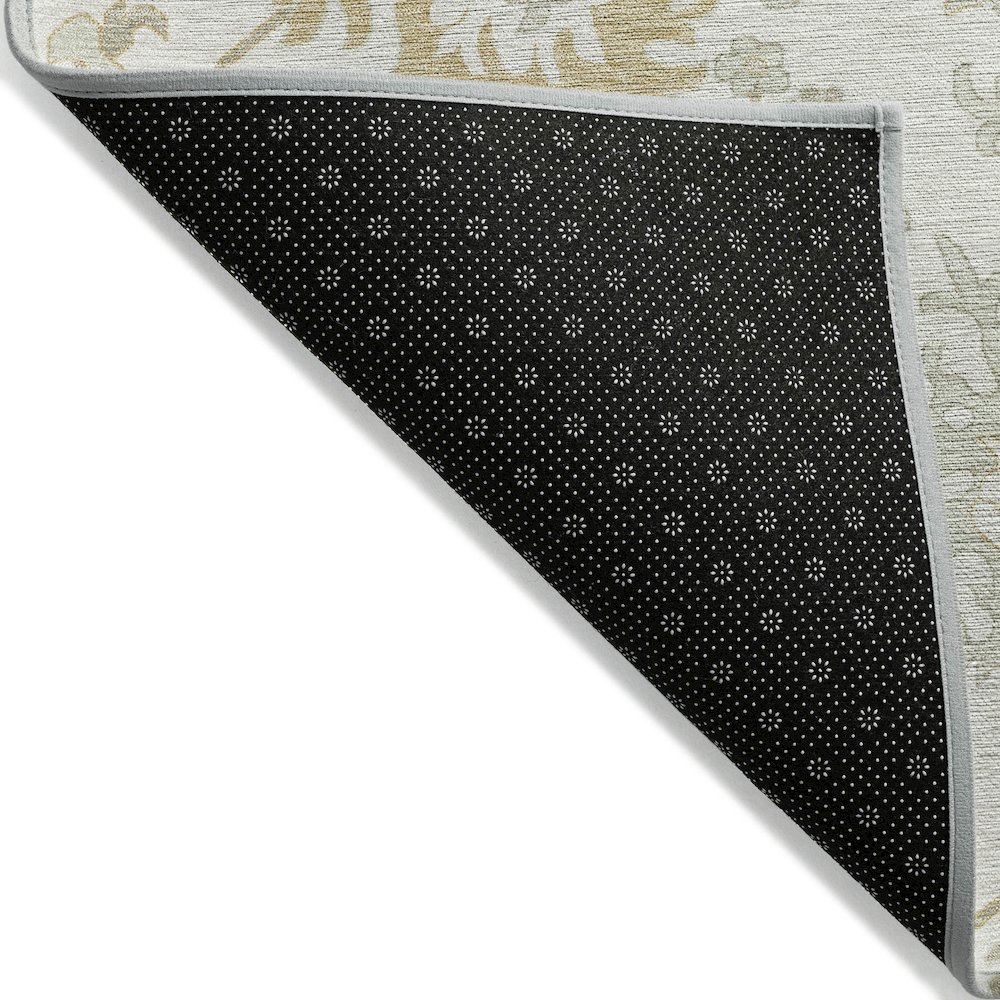 Machine Washable Indoor/Outdoor Chantille Ivory 3' x 5' Rug. Picture 2