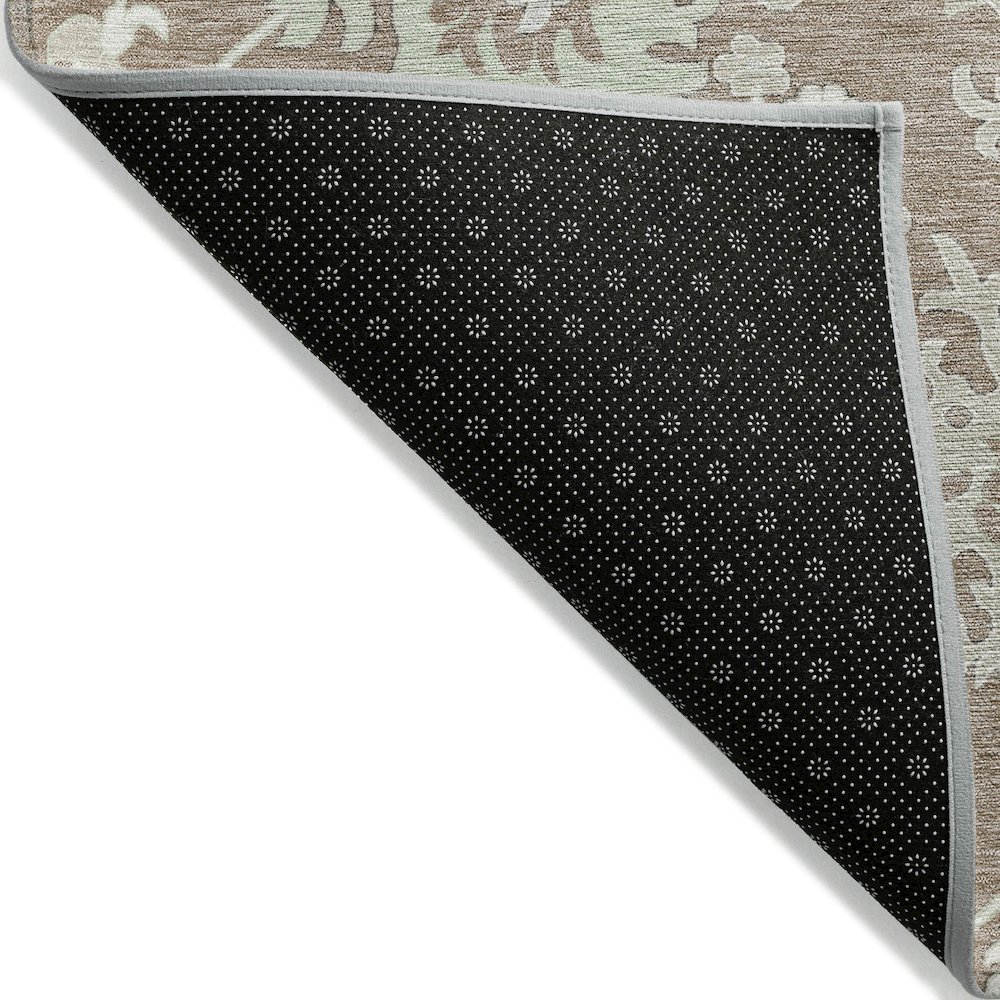 Machine Washable Indoor/Outdoor Chantille Taupe 3' x 5' Rug. Picture 2