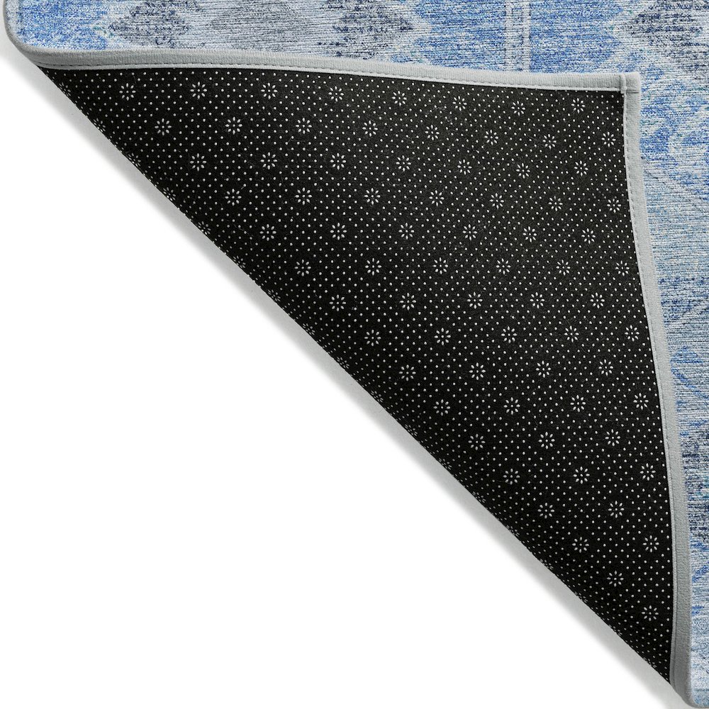 Machine Washable Indoor/Outdoor Chantille Blue 3' x 5' Rug. Picture 2