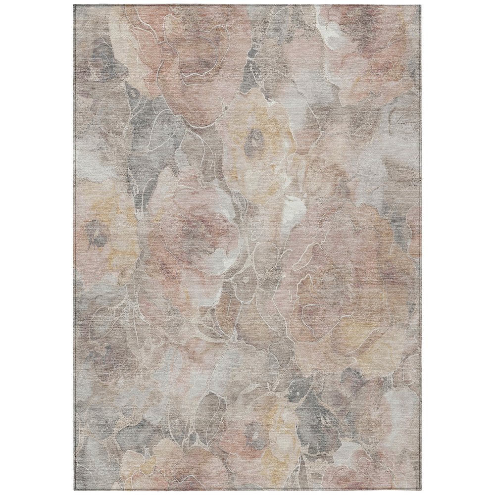 Machine Washable Indoor/Outdoor Chantille Taupe 8' x 10' Rug. Picture 1