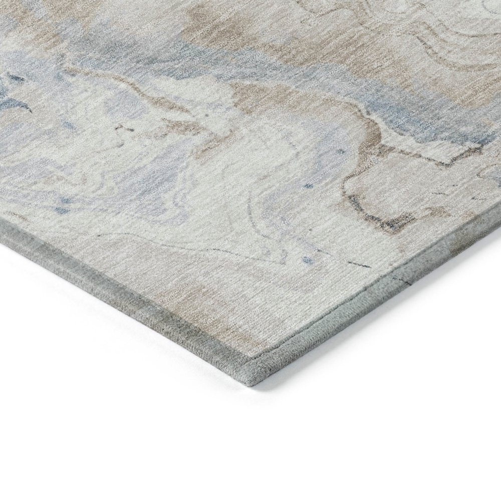 Machine Washable Indoor/Outdoor Chantille Beige 3' x 5' Rug. Picture 3