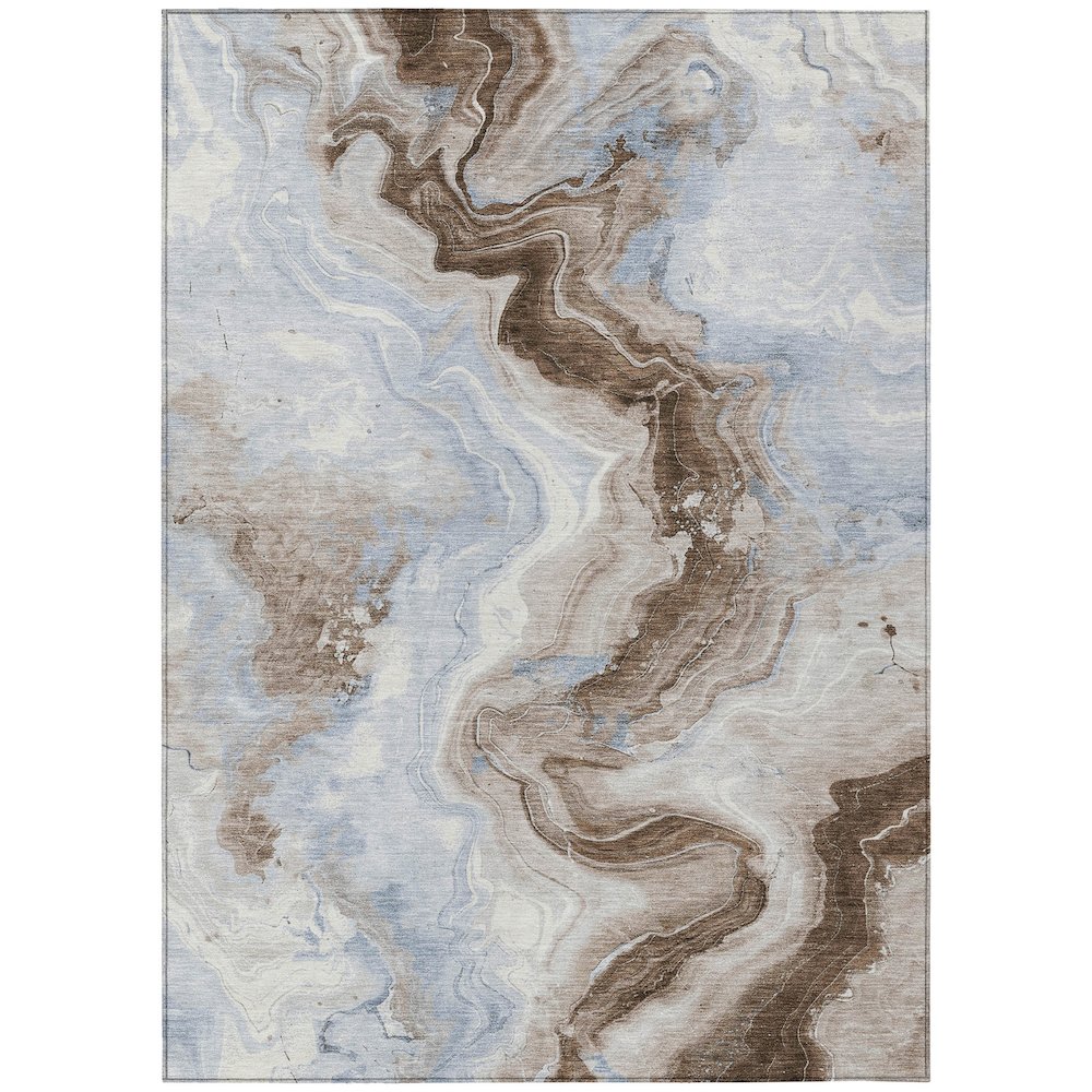 Machine Washable Indoor/Outdoor Chantille Taupe 8' x 10' Rug. Picture 1