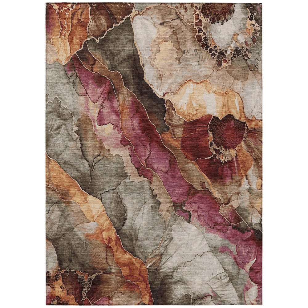 Machine Washable Indoor/Outdoor Chantille Khaki 8' x 10' Rug. Picture 1