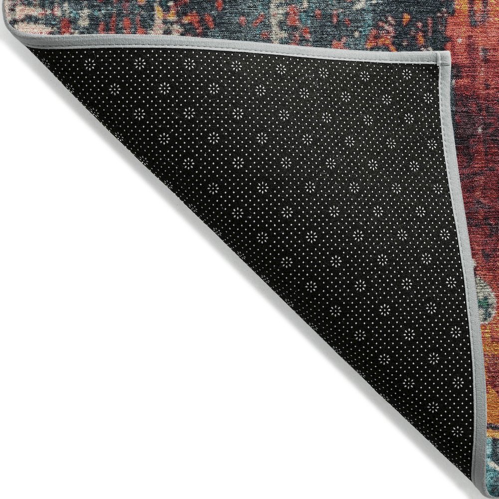 Machine Washable Indoor/Outdoor Chantille Teal 3' x 5' Rug. Picture 2
