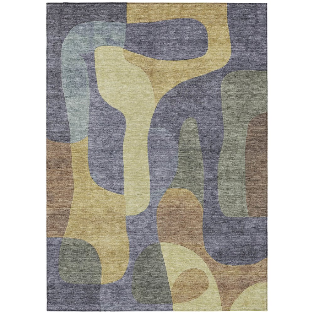 Machine Washable Indoor/Outdoor Chantille Purple 8' x 10' Rug. Picture 1