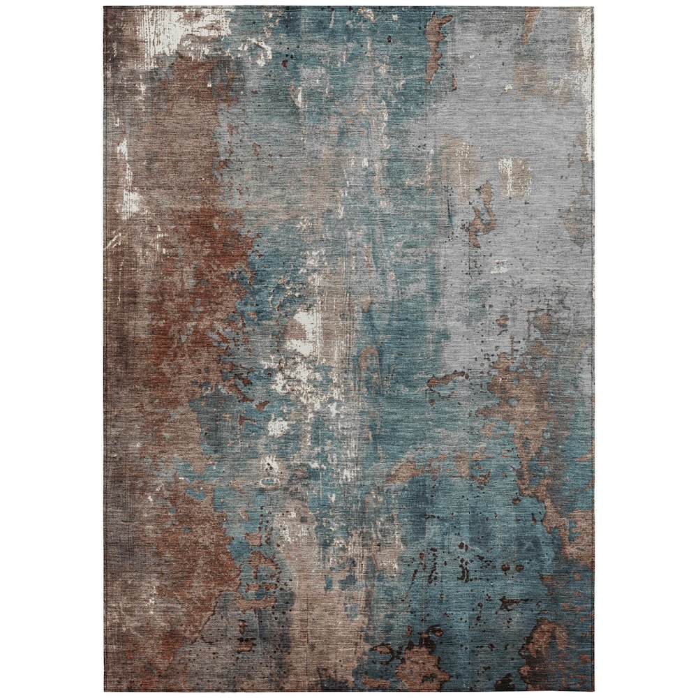 Machine Washable Indoor/Outdoor Chantille Paprika 8' x 10' Rug. Picture 1