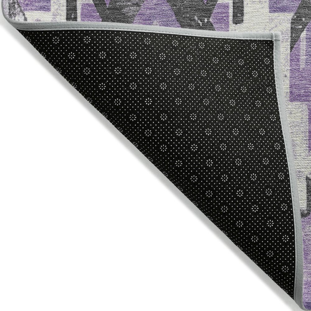 Machine Washable Indoor/Outdoor Chantille Purple 3' x 5' Rug. Picture 2