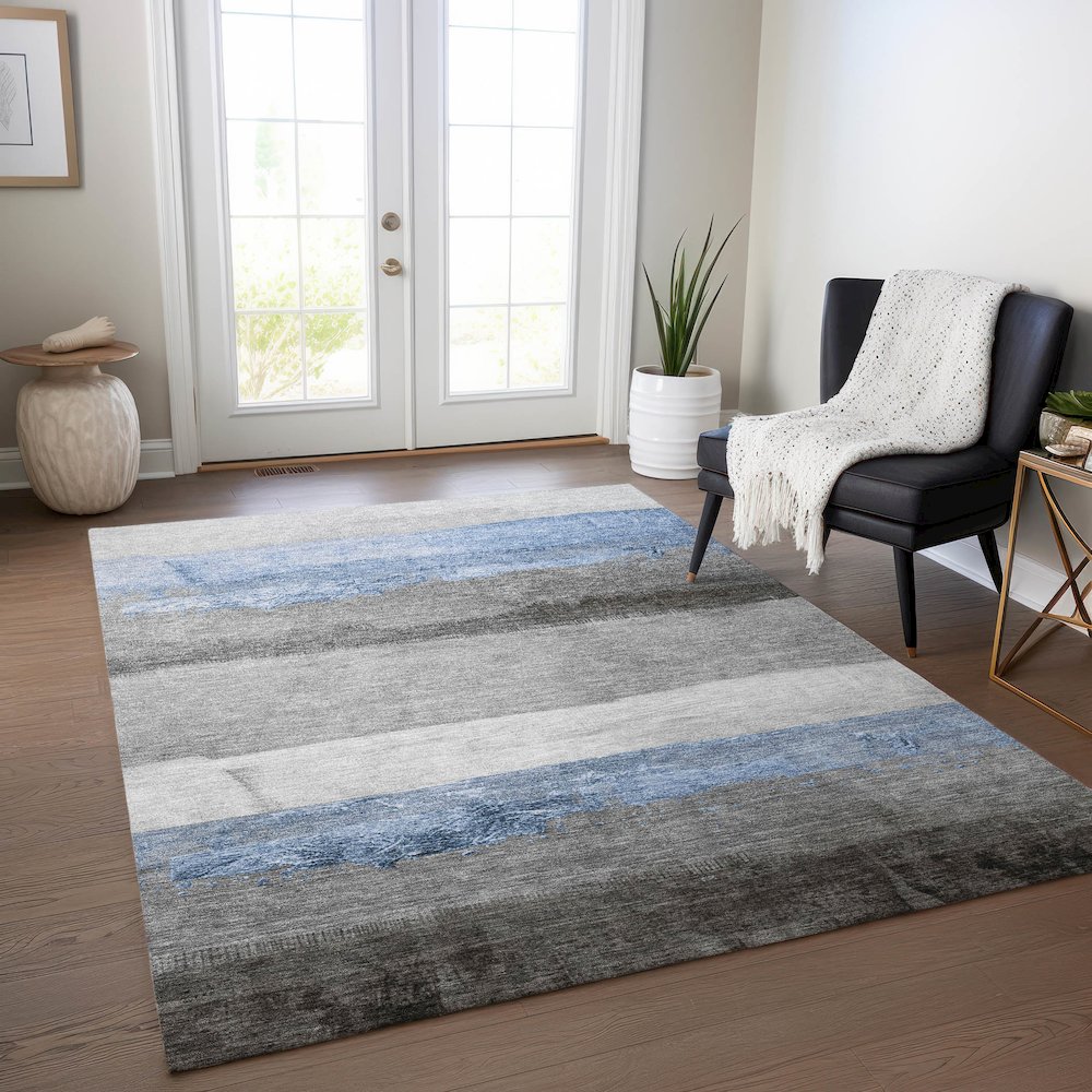 Machine Washable Indoor/Outdoor Chantille Sky 8' x 10' Rug. Picture 5