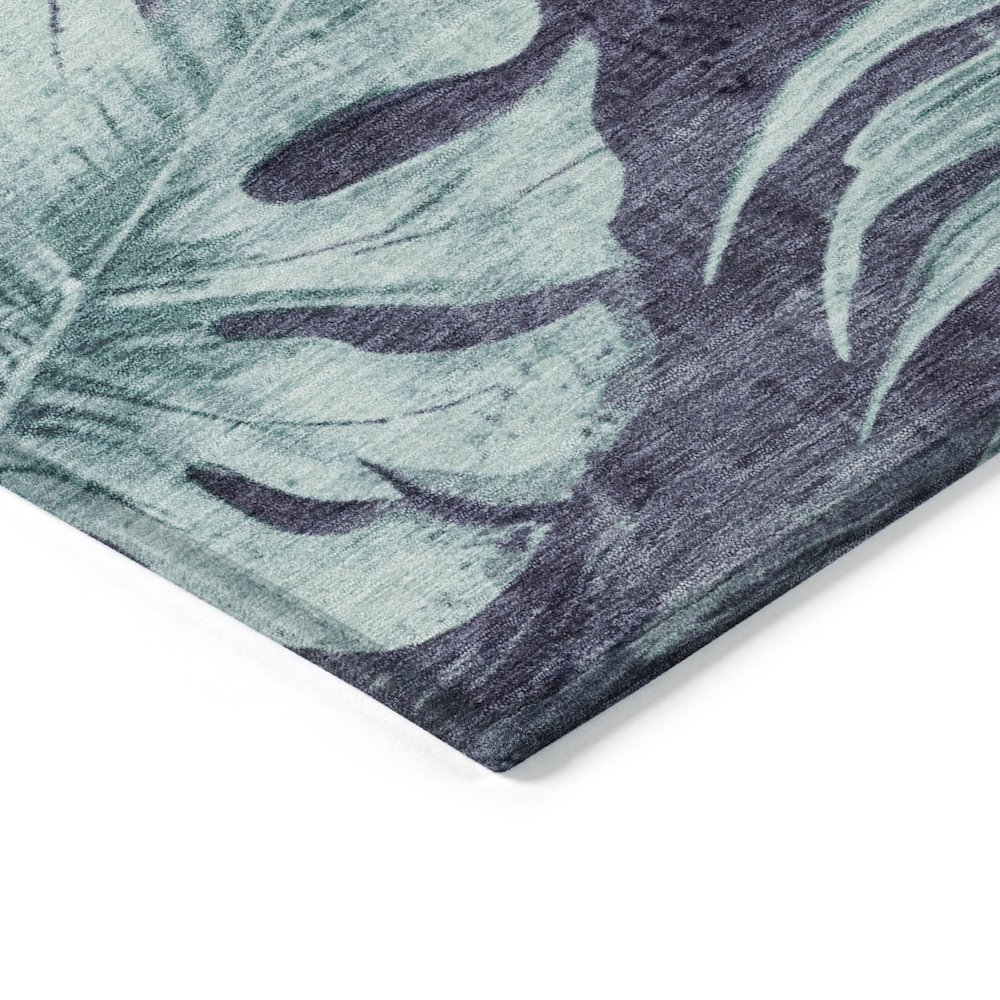 Machine Washable Indoor/Outdoor Chantille Blue 3' x 5' Rug. Picture 3