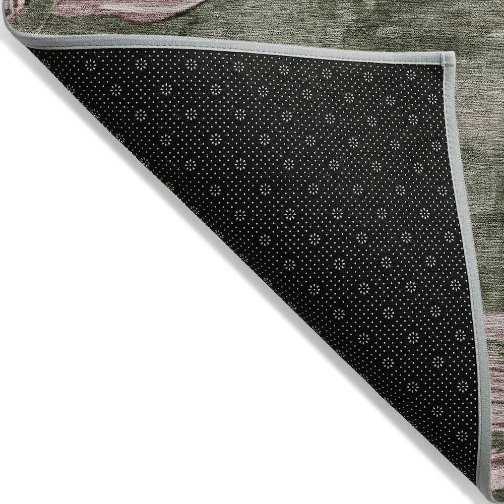 Machine Washable Indoor/Outdoor Chantille Olive 3' x 5' Rug. Picture 2